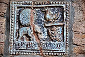 Bagan Myanmar. Dhammayazika pagoda, glazed Jataka plaques. 